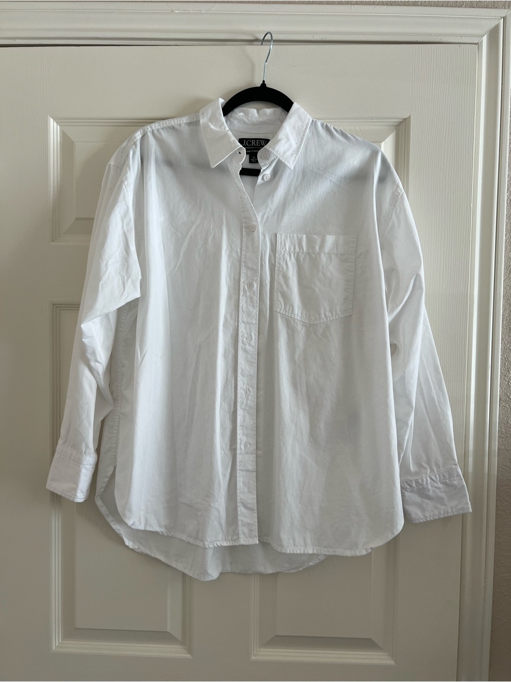 J. Crew Classic White Button-Down Shirt Etienne Oversized Oxford Shirt